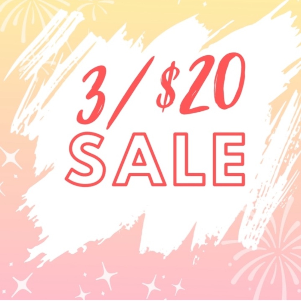 All tops are 3 for $20.